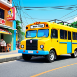 **

Prompt: "Tayo the Little Bus learning traffic rules with his friends, vibrant colors, educational cartoon style, emphasis on pedestrian safety, happy and cheerful atmosphere, background of a friendly city street in Vietnam with a Pho restaurant, sunny day, clear sky."

**