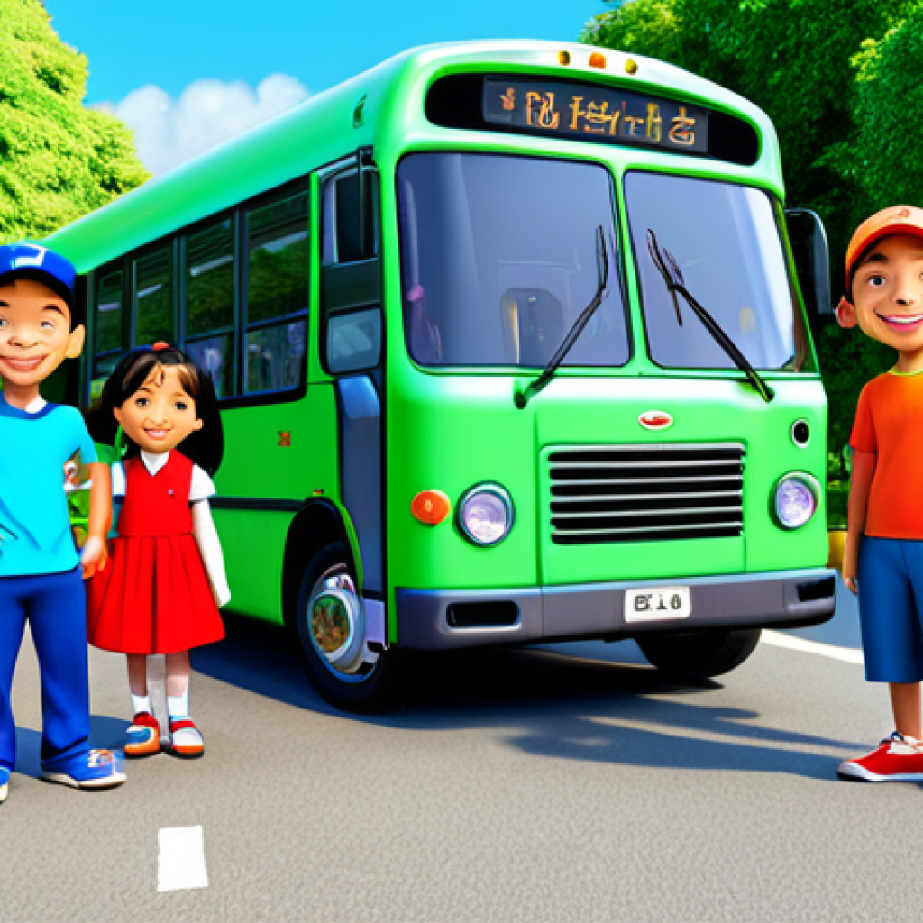 Tayo and Friends**

"A group of friendly, fully clothed cartoon buses (Tayo, Rogi, Lani, and Gani) smiling and posing together in a bright, cheerful city park. Safe for work, appropriate content, professional illustration, perfect anatomy, natural proportions, vibrant colors, family-friendly."

**