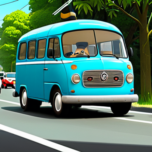 Home 21 **Image:** Tayo the Little Bus with a comically exaggerated "deer in the headlights" expression, fully clothed, standing in front of a minor fender bender scene (no injuries or damage). **Prompt:** "Cartoon image of Tayo the Little Bus, wide-eyed and looking sheepish, minor traffic incident in the background, daytime, bright colors, safe for work, fully clothed, appropriate content, family-friendly, perfect anatomy, correct proportions, natural pose."