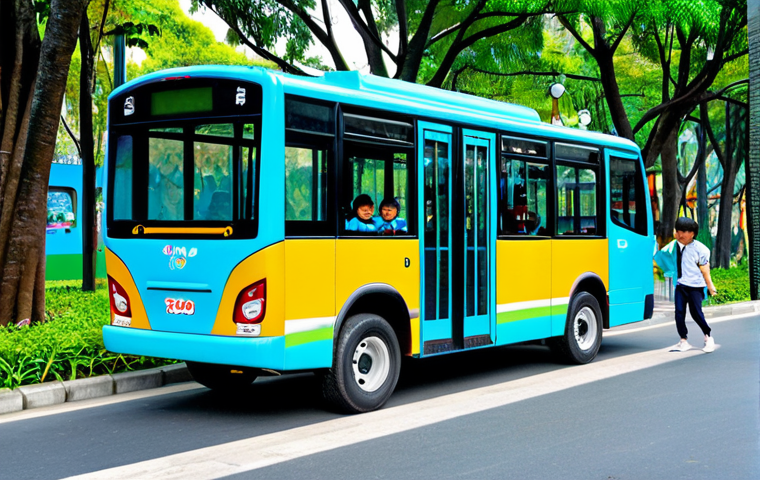타요 장난감 세트 추천 - Tayo Bus Stop Adventure**
"A group of happy, fully clothed Vietnamese children (ages 4-7) are playi...